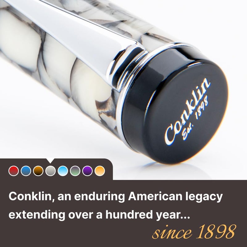 Conklin Duragraph Fountain Pen Cracked Ice - Extra Fine Nib, Precision Writing Instrument with Unique Design - Image 4